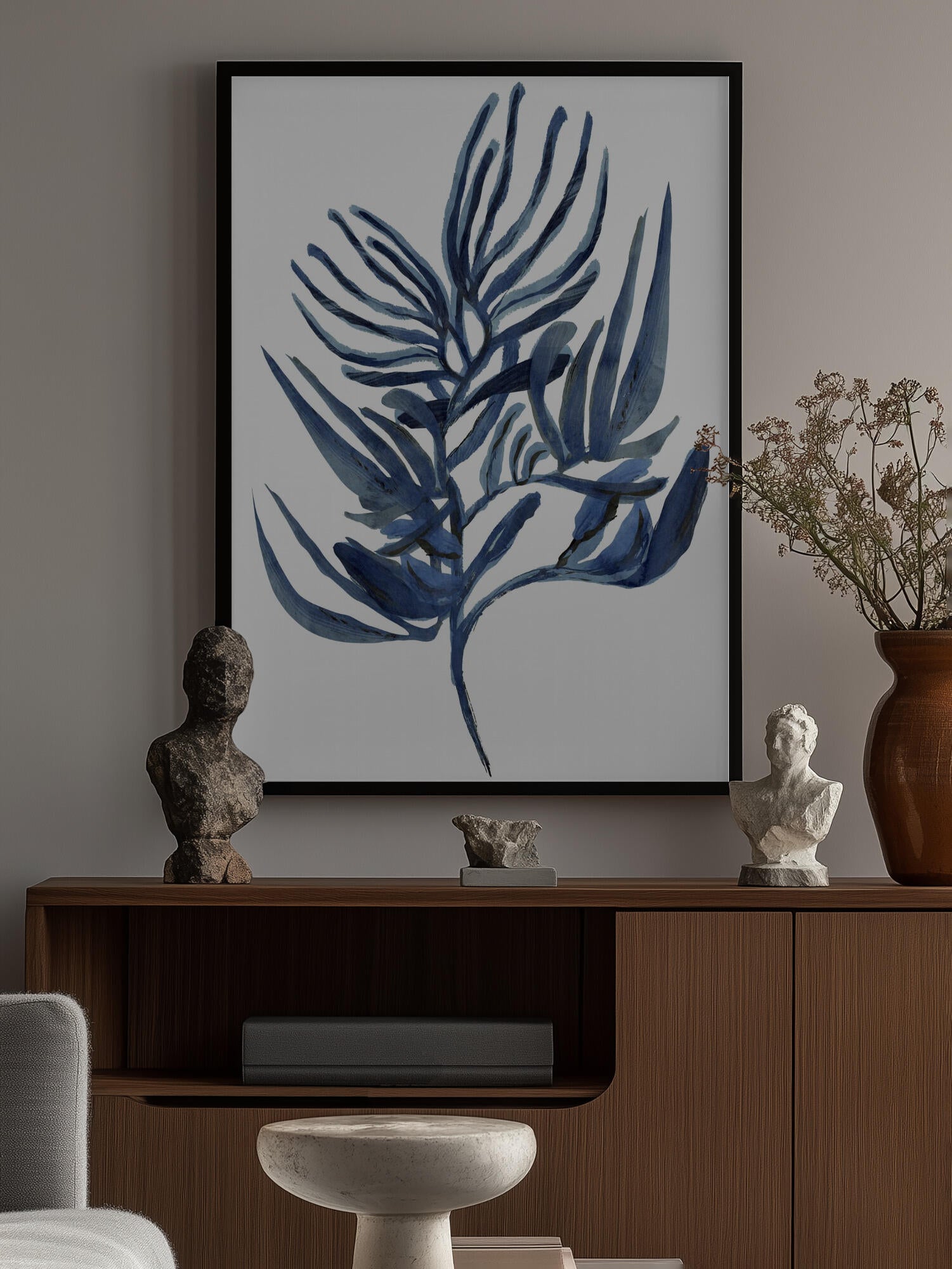 Blue Aquatic Plant Poster 1