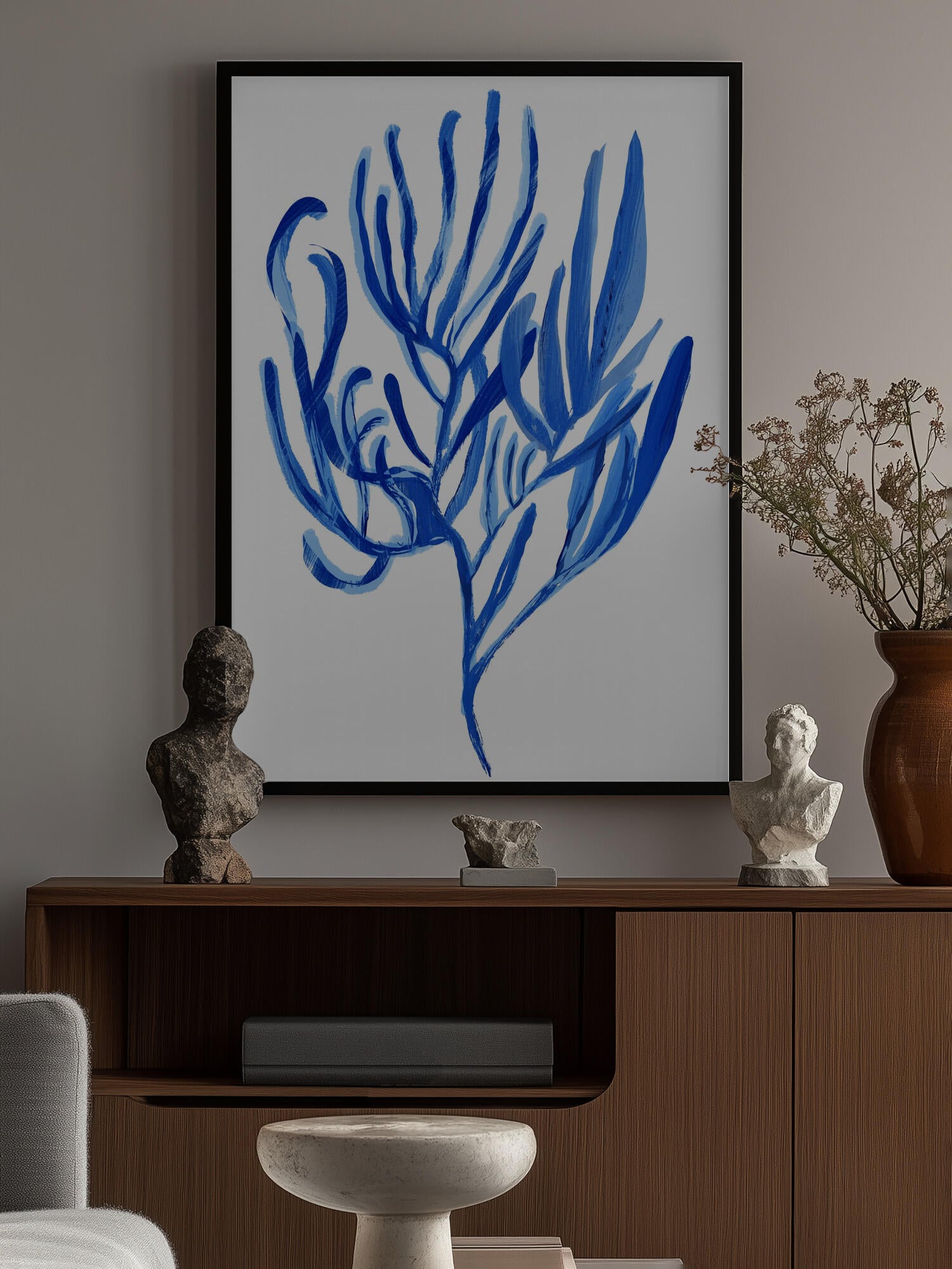 Blue Aquatic Plant Poster 4