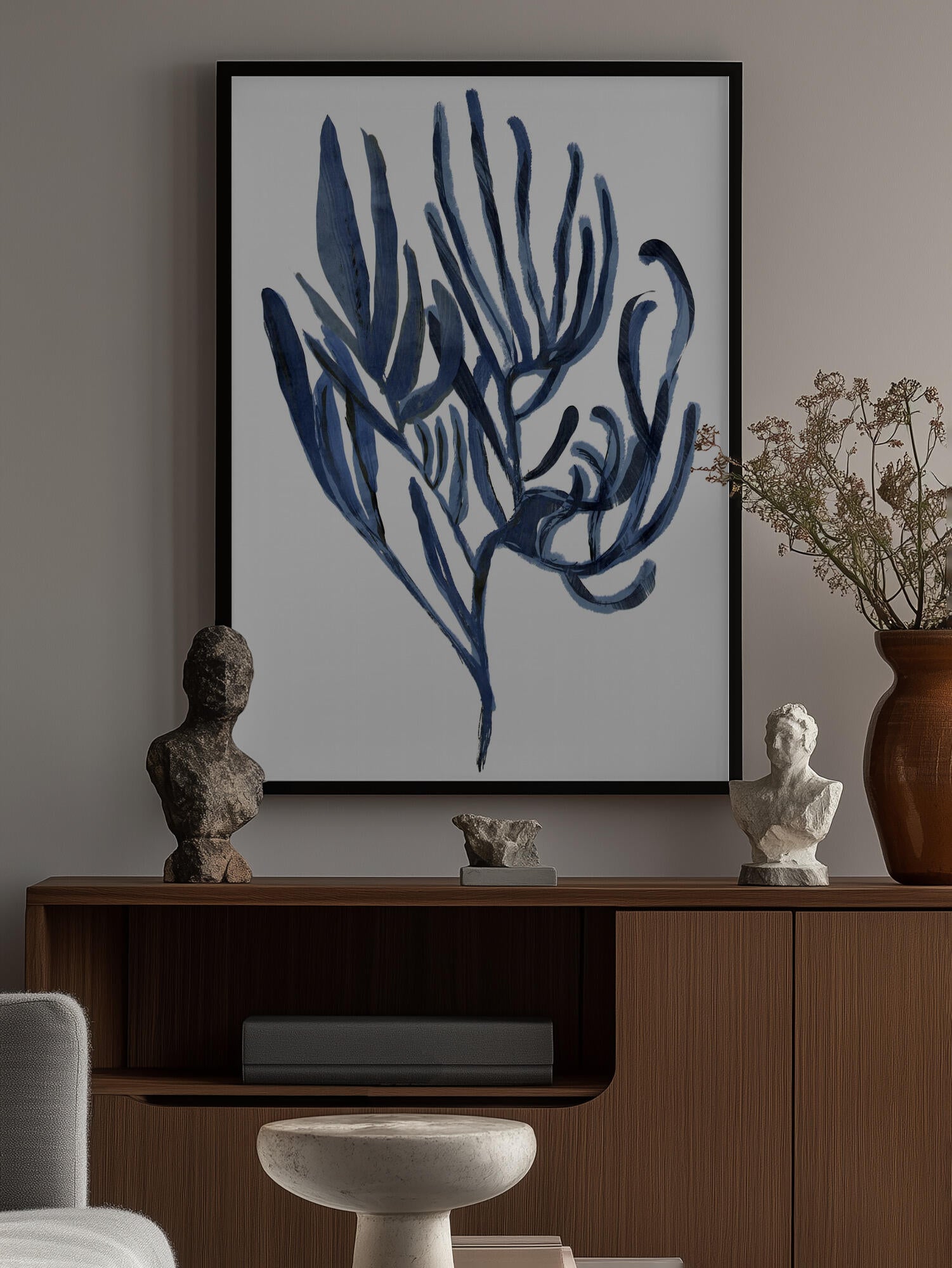 Blue Aquatic Plant Poster 3
