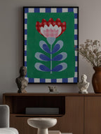 Floral Design with Bold Geometric Shapes