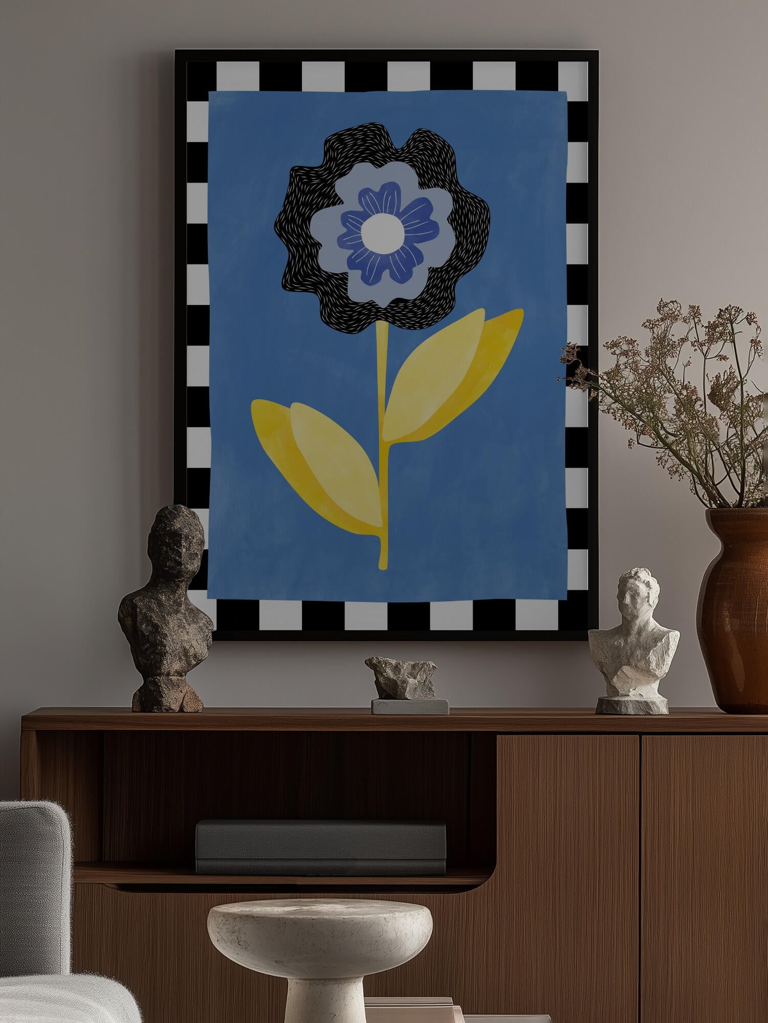 Flower with a Blue and Black Petal