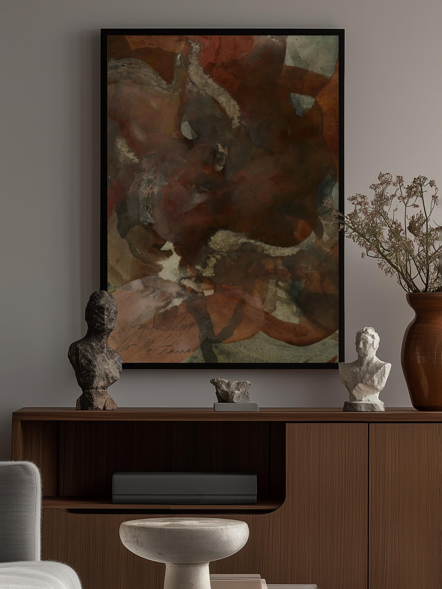 Organic Shapes in Earthy Tones of Brown and Green