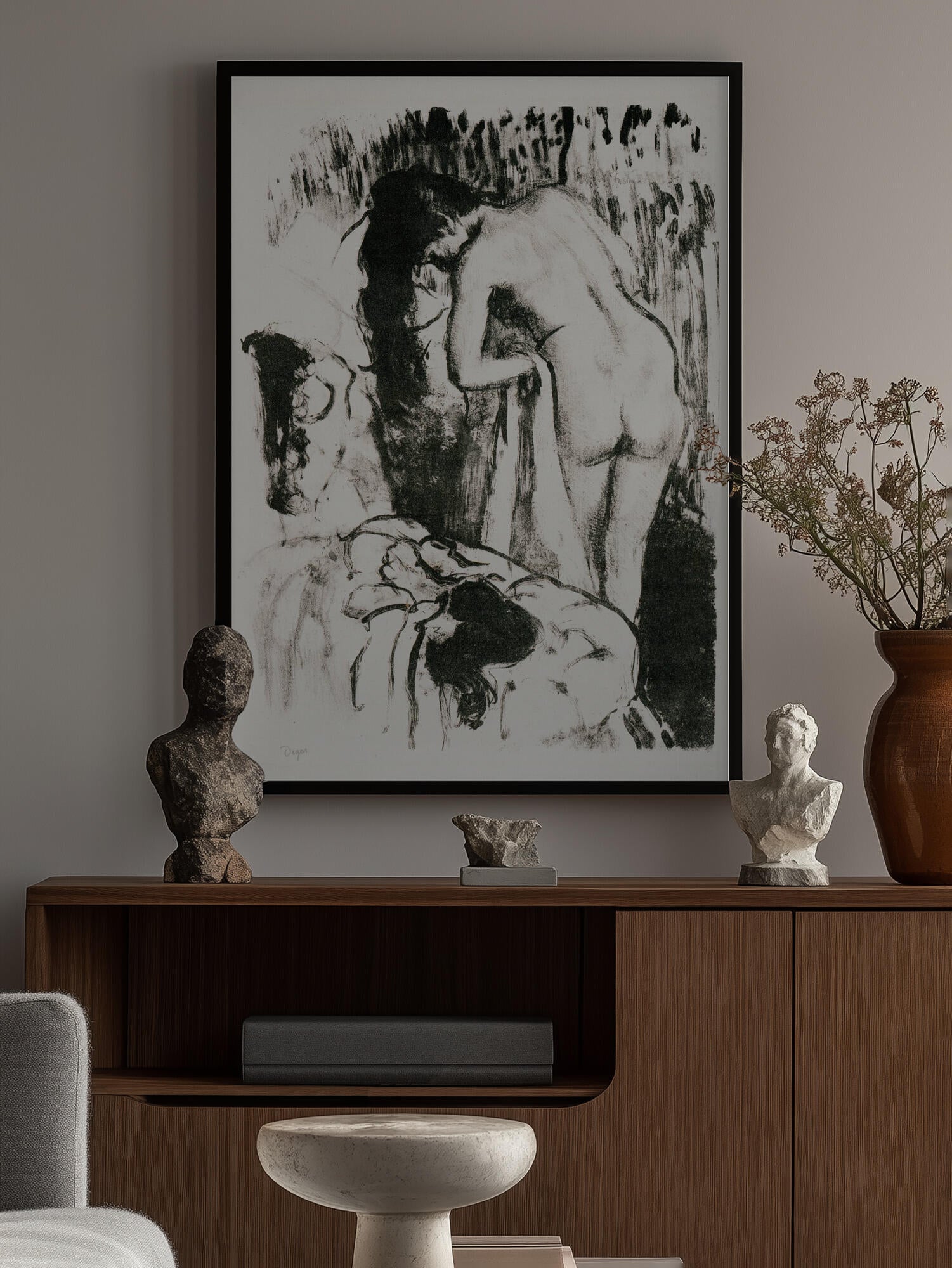 Nude Woman Standing, Drying Herself No.2