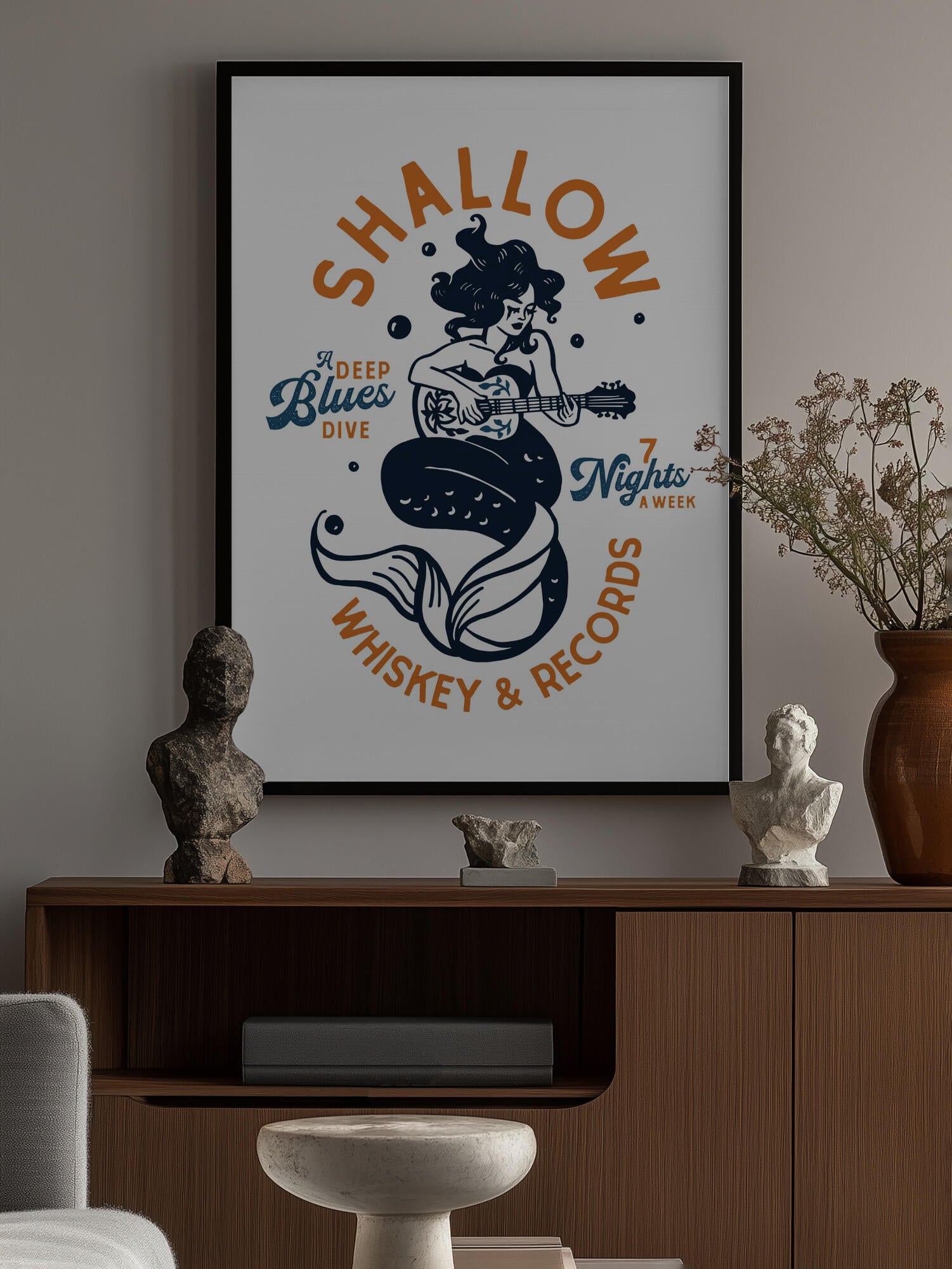 Shallow Whiskey &amp; Records Dive Bar Music Mermaid