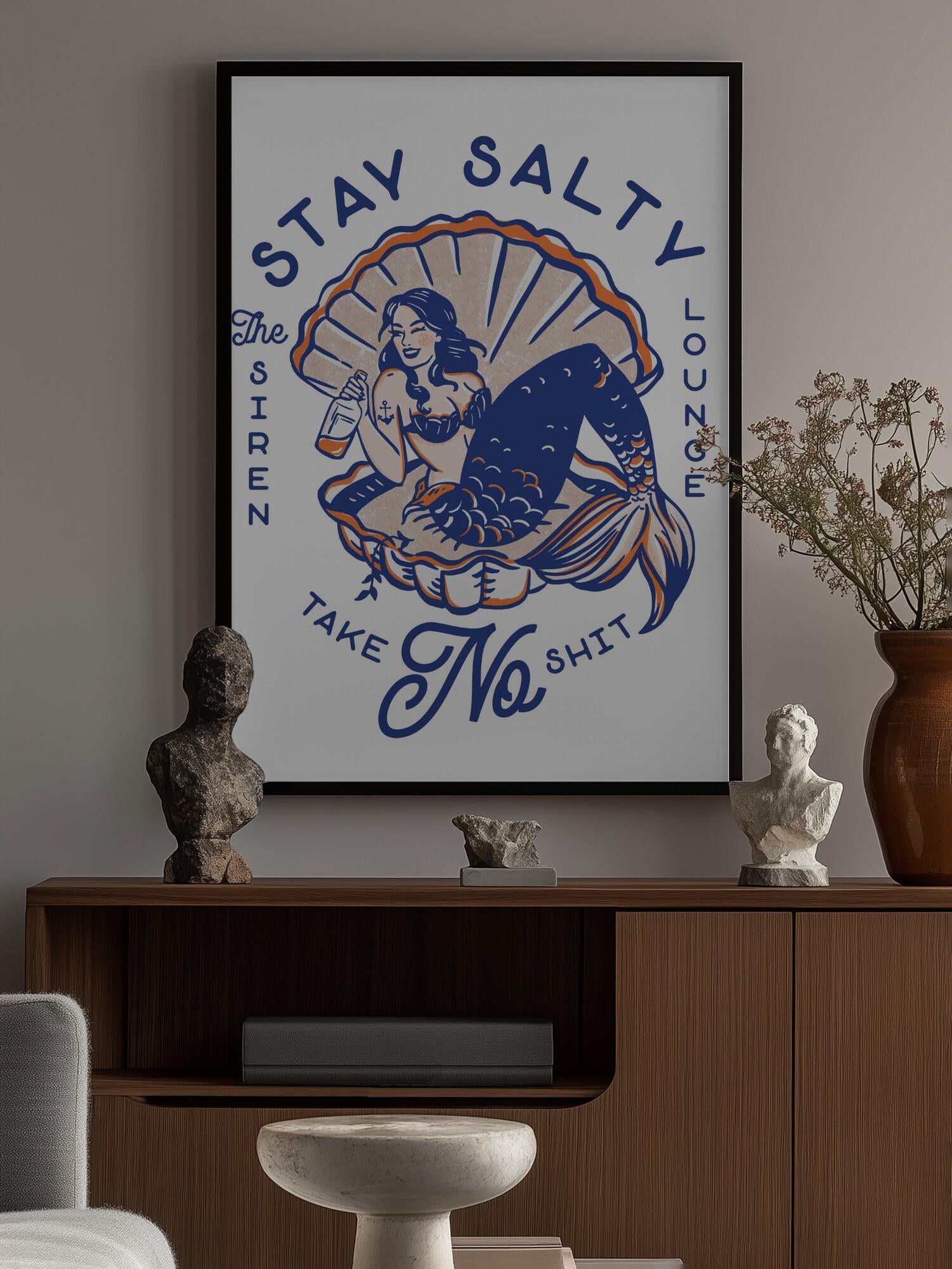 Stay Salty Siren Lounge Pin-Up Mermaid