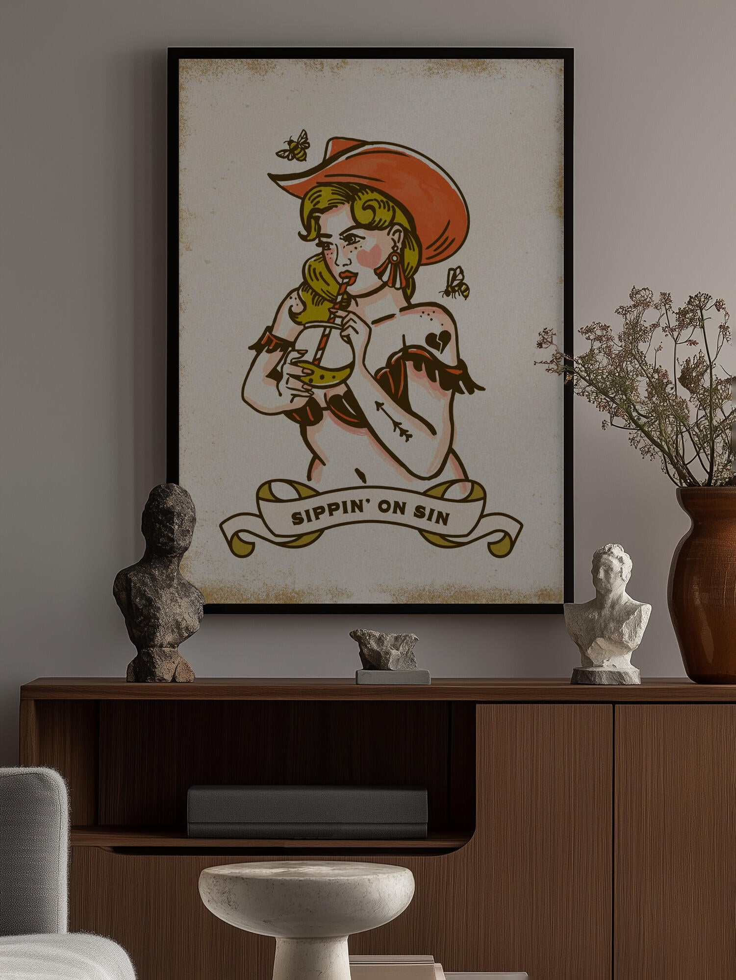Sippin On Sin Cute &amp; Sassy Cowgirl Art