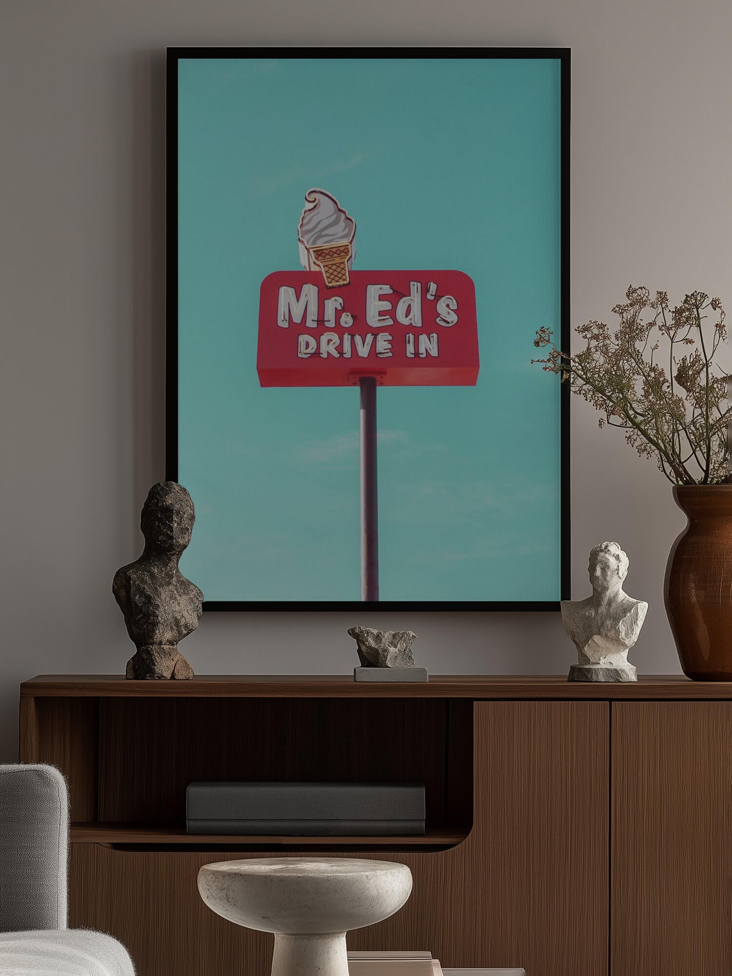 Mr. Ed's Drive In Vintage Sign in Urbana, Missouri, USA