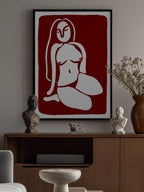 Stylized Nude Figure in a Seated Pose