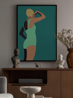 Vintage swimmer poster
