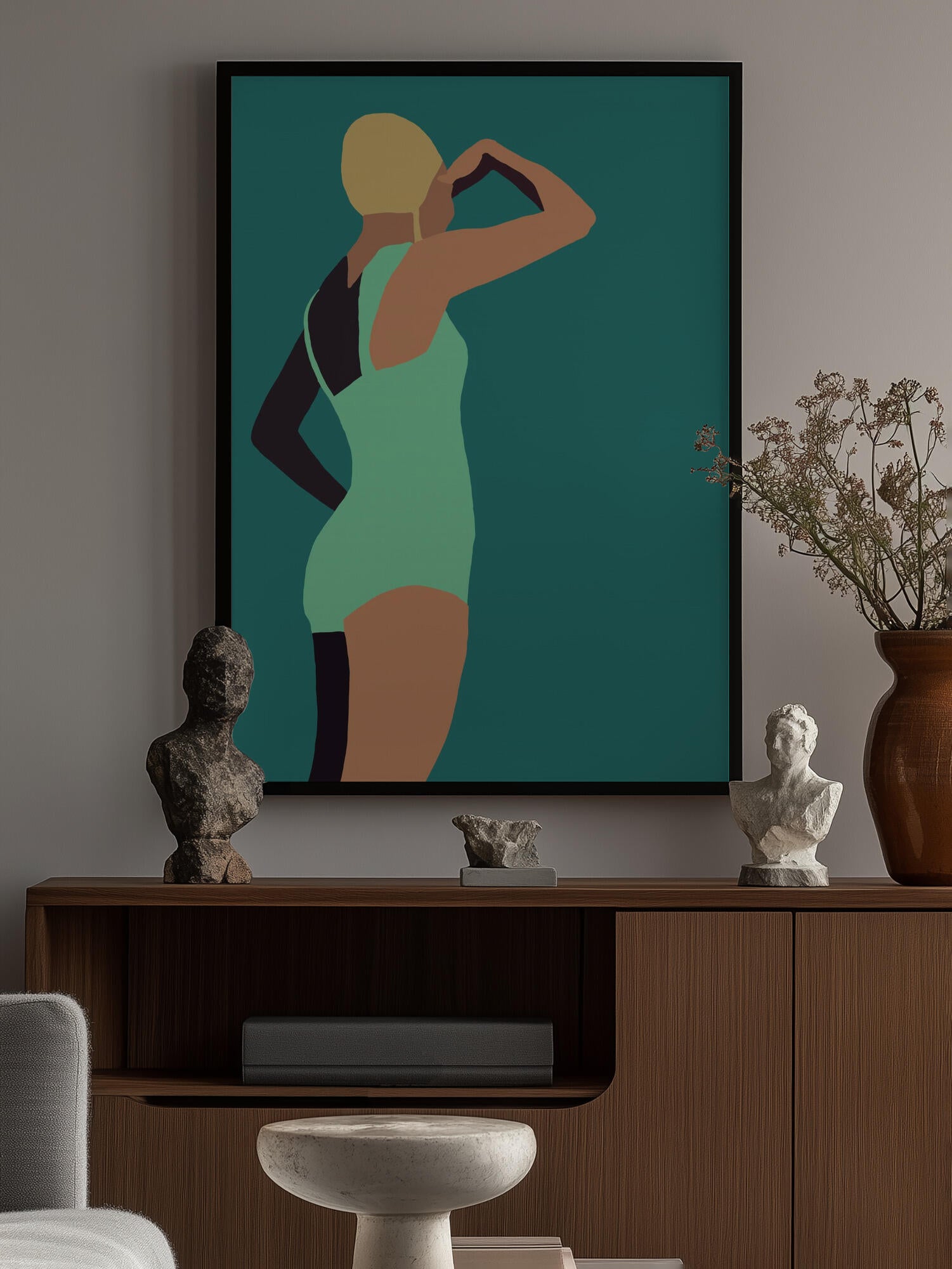 Vintage swimmer poster