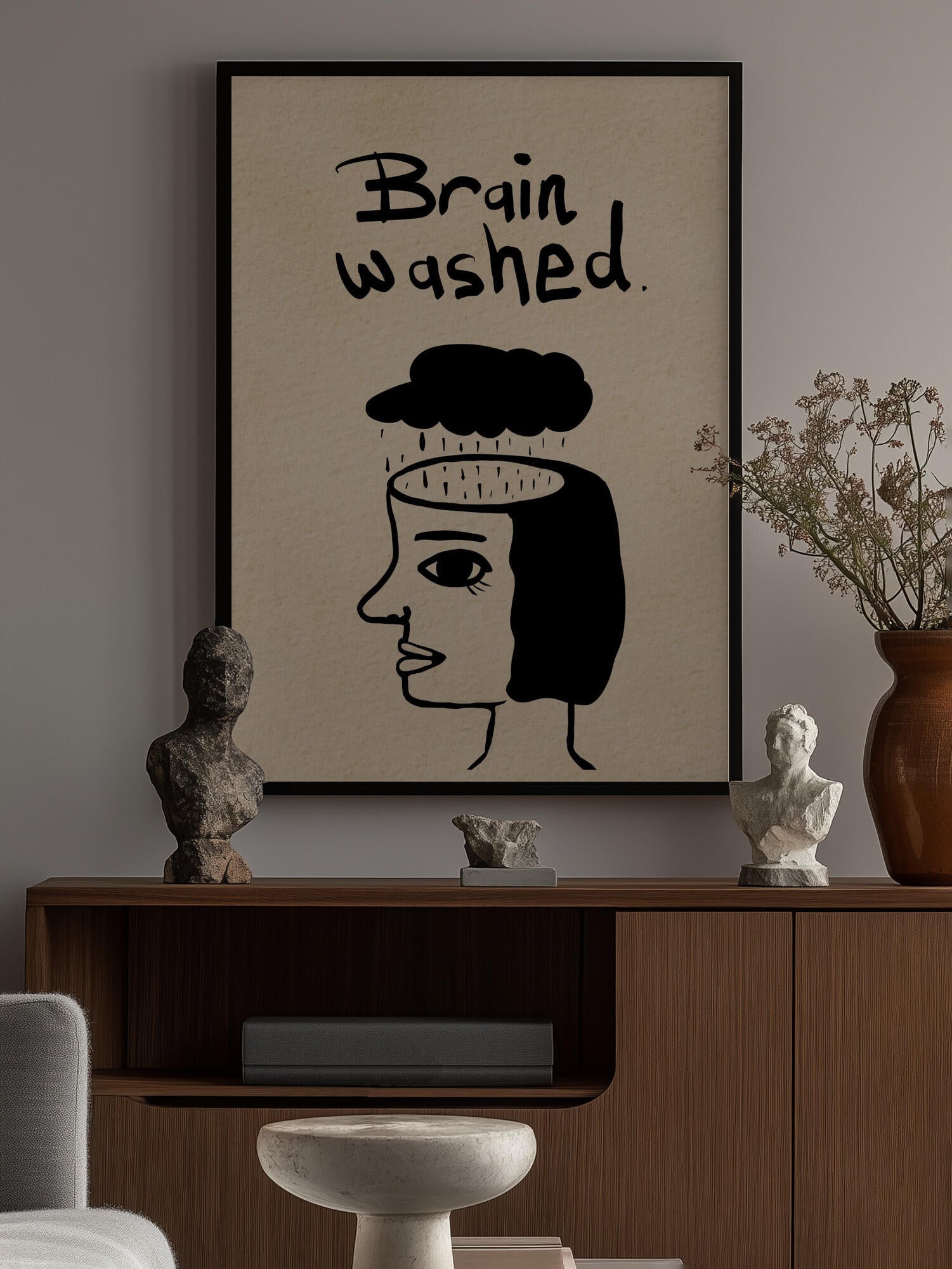 Brain washed, clean thoughts, clean mind.