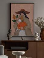 Woman in autumn in warm earth tones