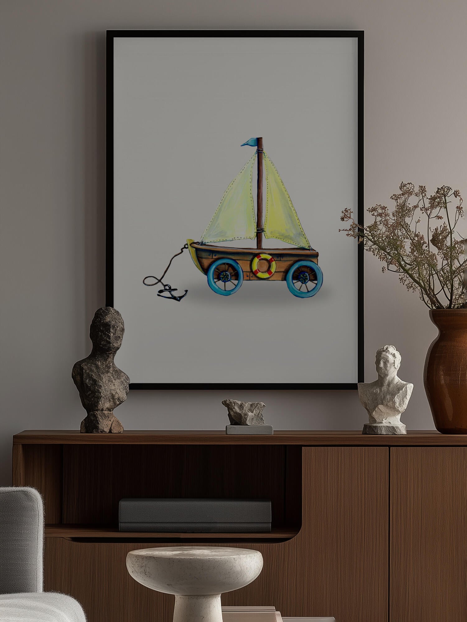 Whimsical Toy Sailboat