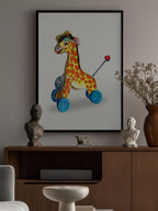 Wooden Giraffe Retro Toy By Renee Machan