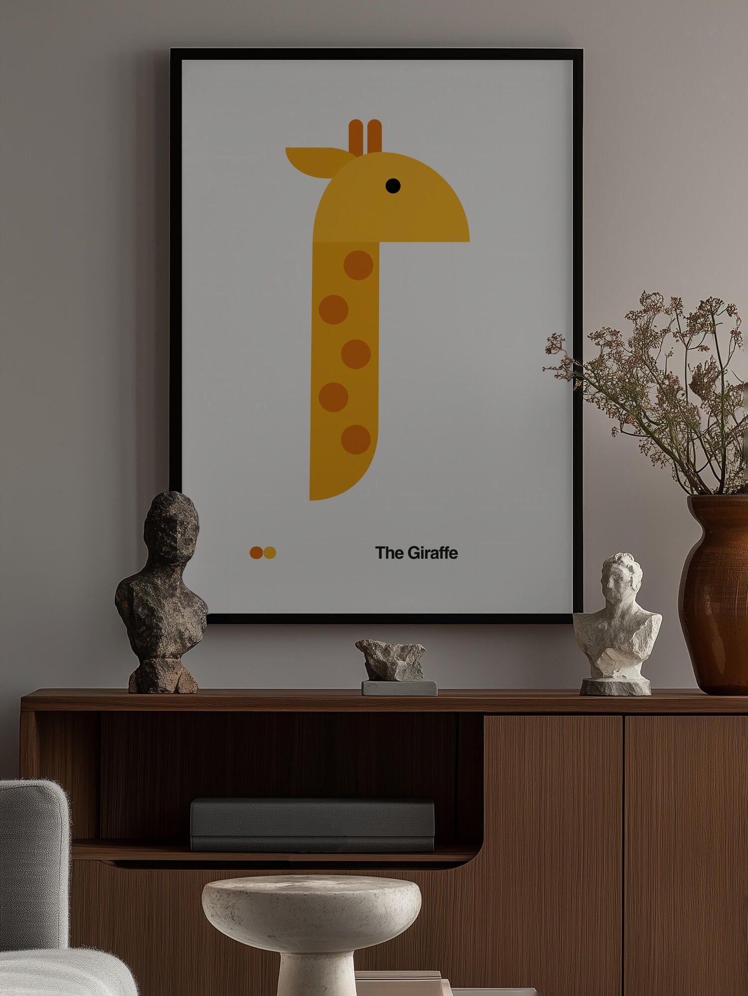 Giraffe Nursery Poster: Bauhaus Style Kids Room Decor