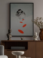 Man Drawing Orange Shapes
