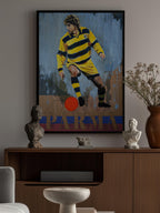 Yellow Striped Soccer Player