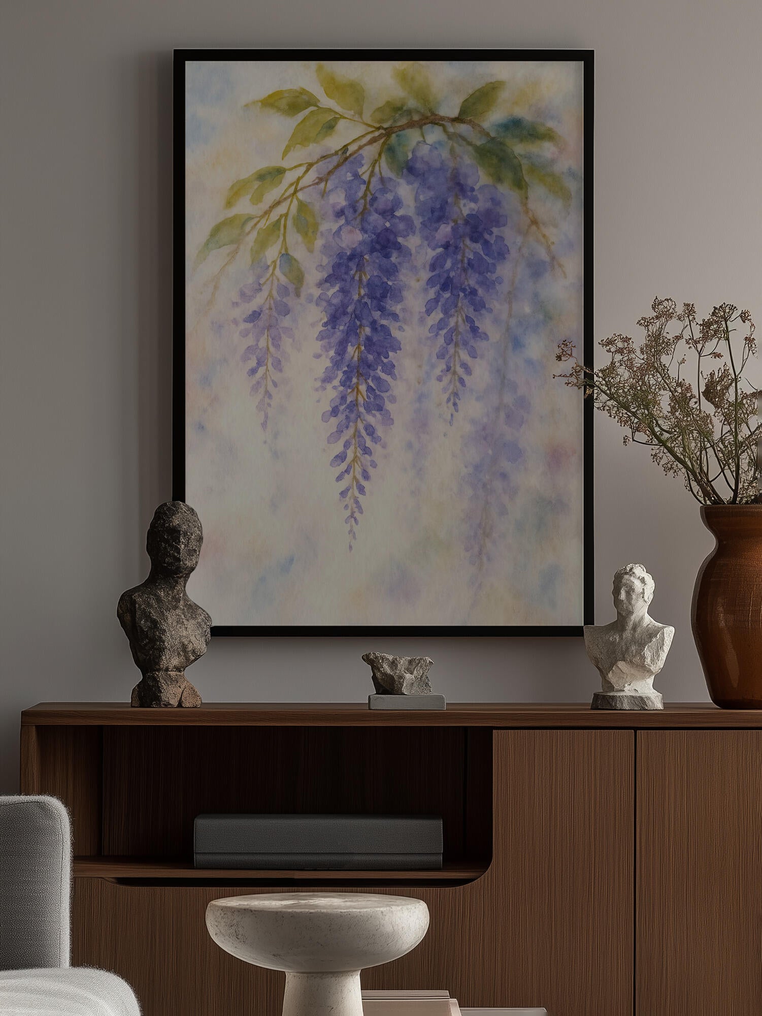 Hanging Wisteria In Soft Pastel Colours