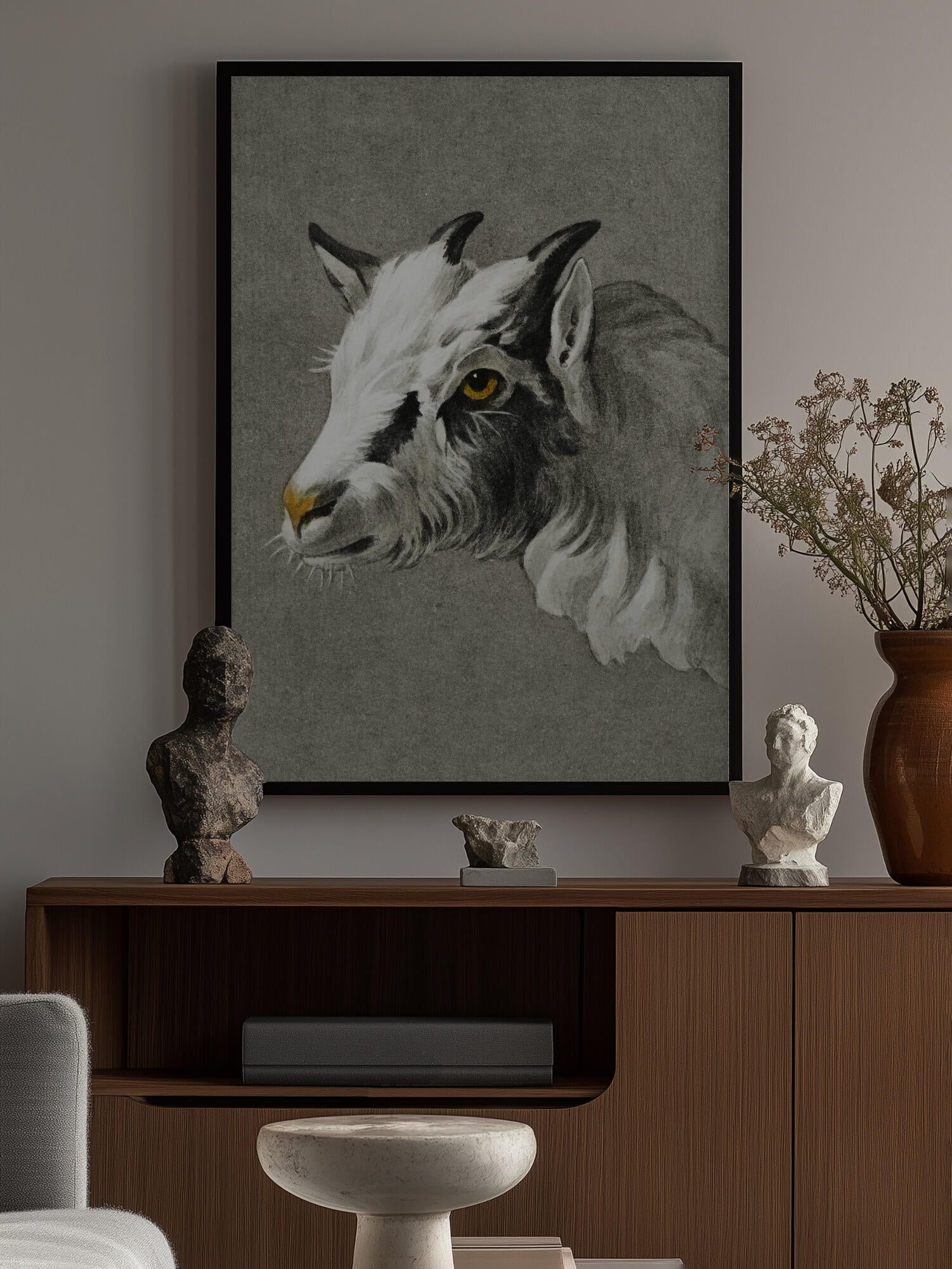 Head of a Goat Portrait Mode