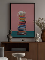 Cozy Cat on Colorful Books