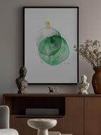 Watercolor Green Gold Abstract