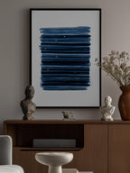 Midnight Blue Gold Strokes