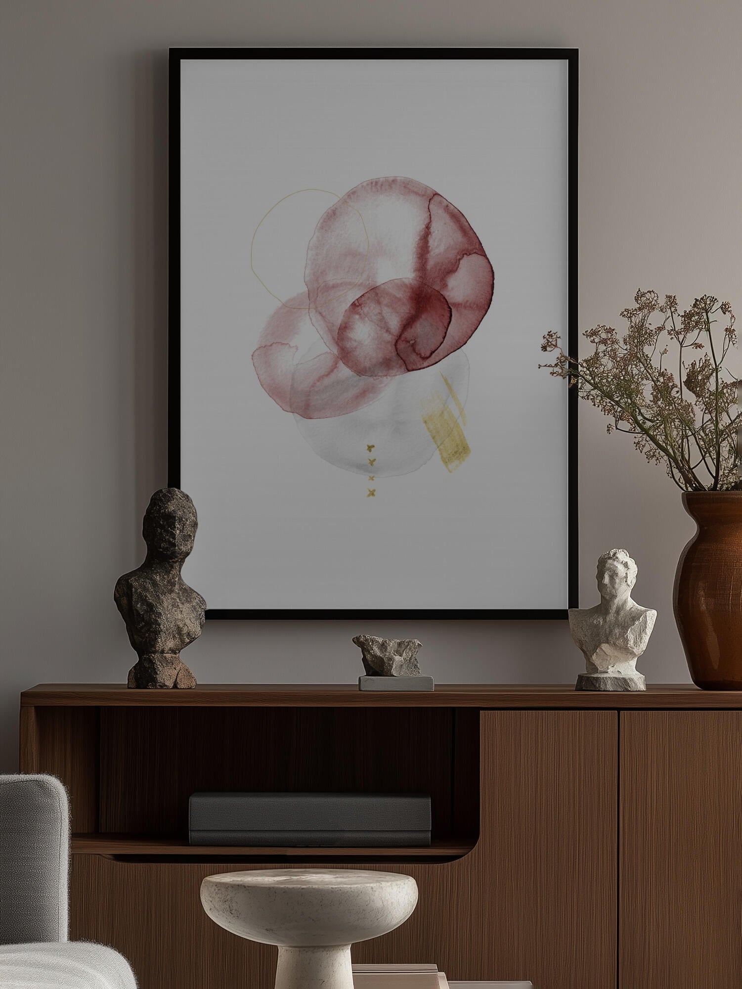 Blush Gold Abstract Flow