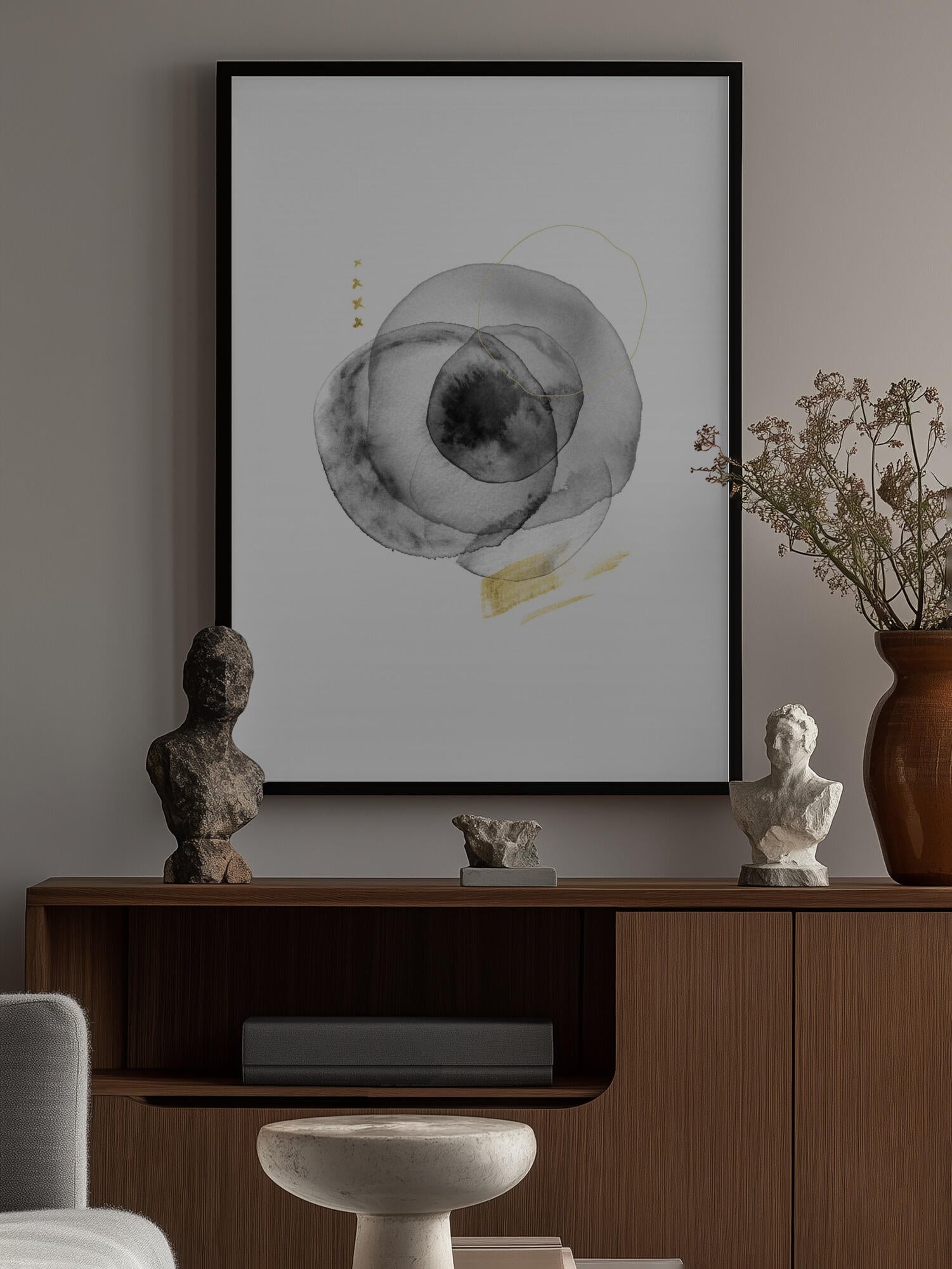 Black Gold Fluid Circles
