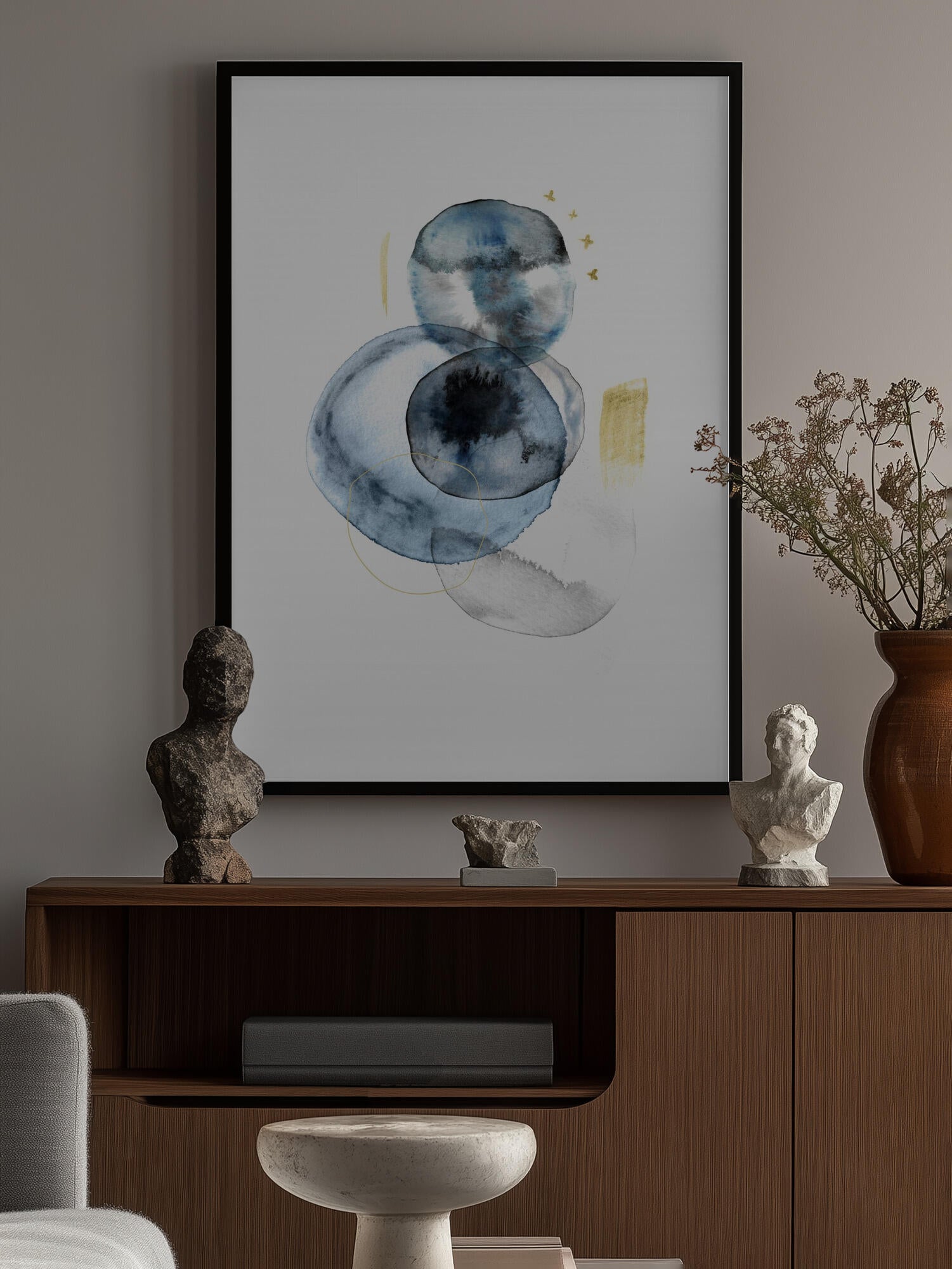 Elegant Blue Gold Shapes