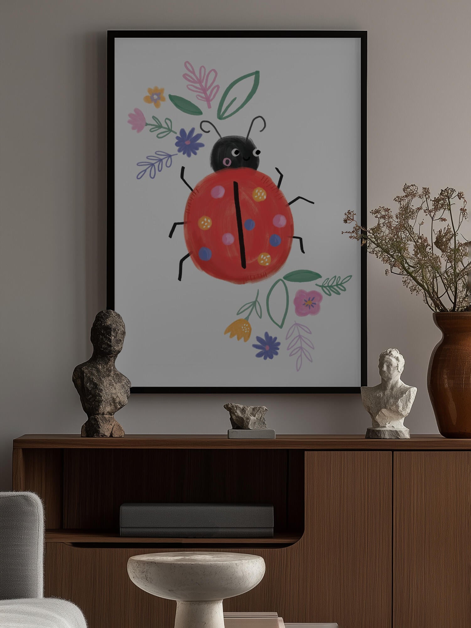 Cute Ladybug Flowers