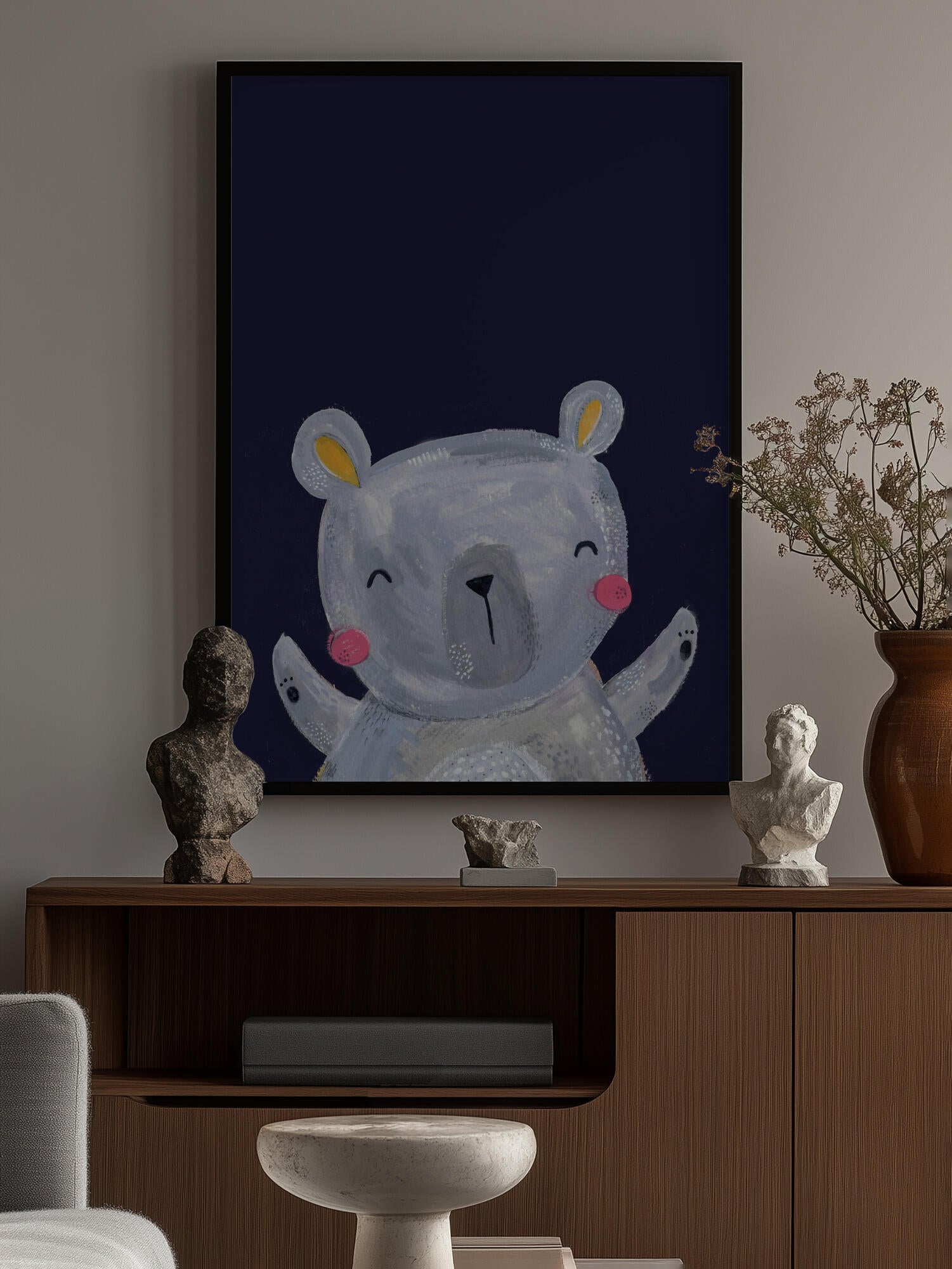 Happy Grey Bear
