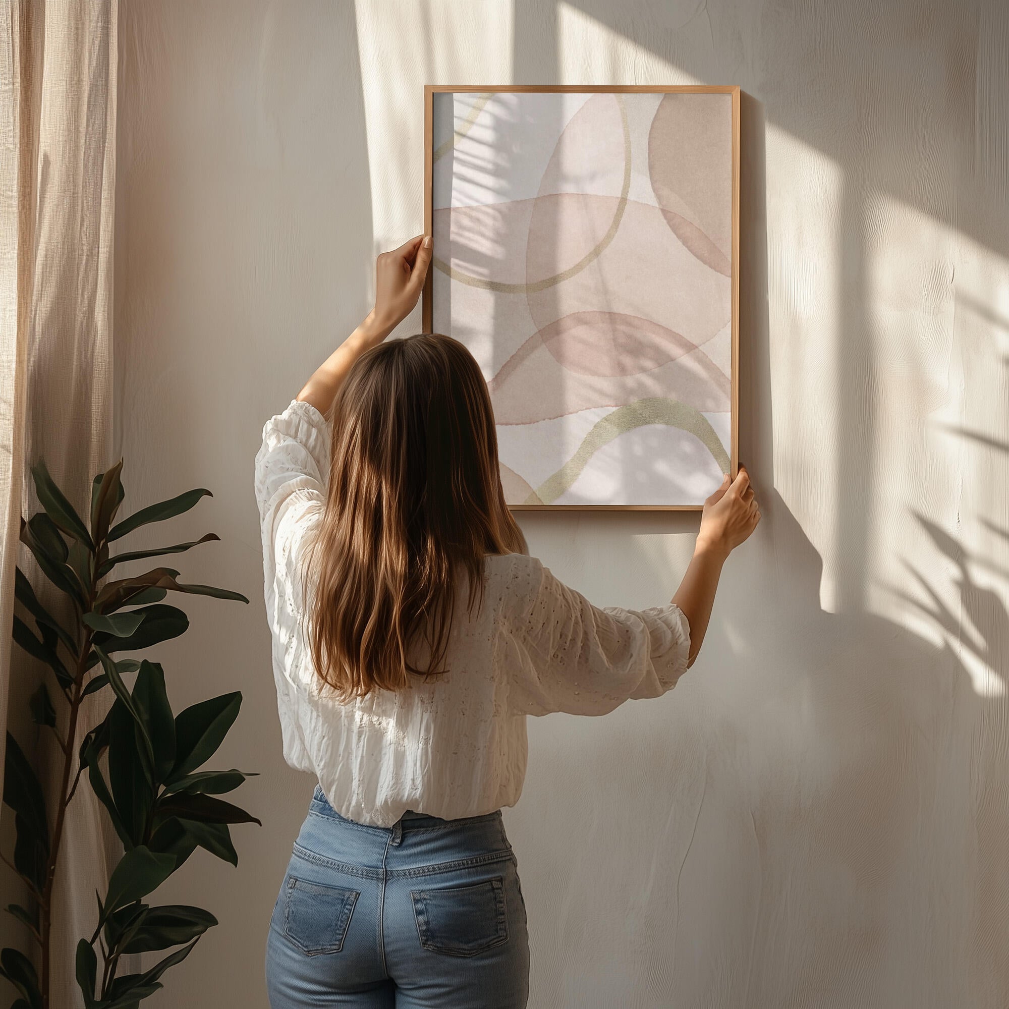 Blush and Brown Abstract