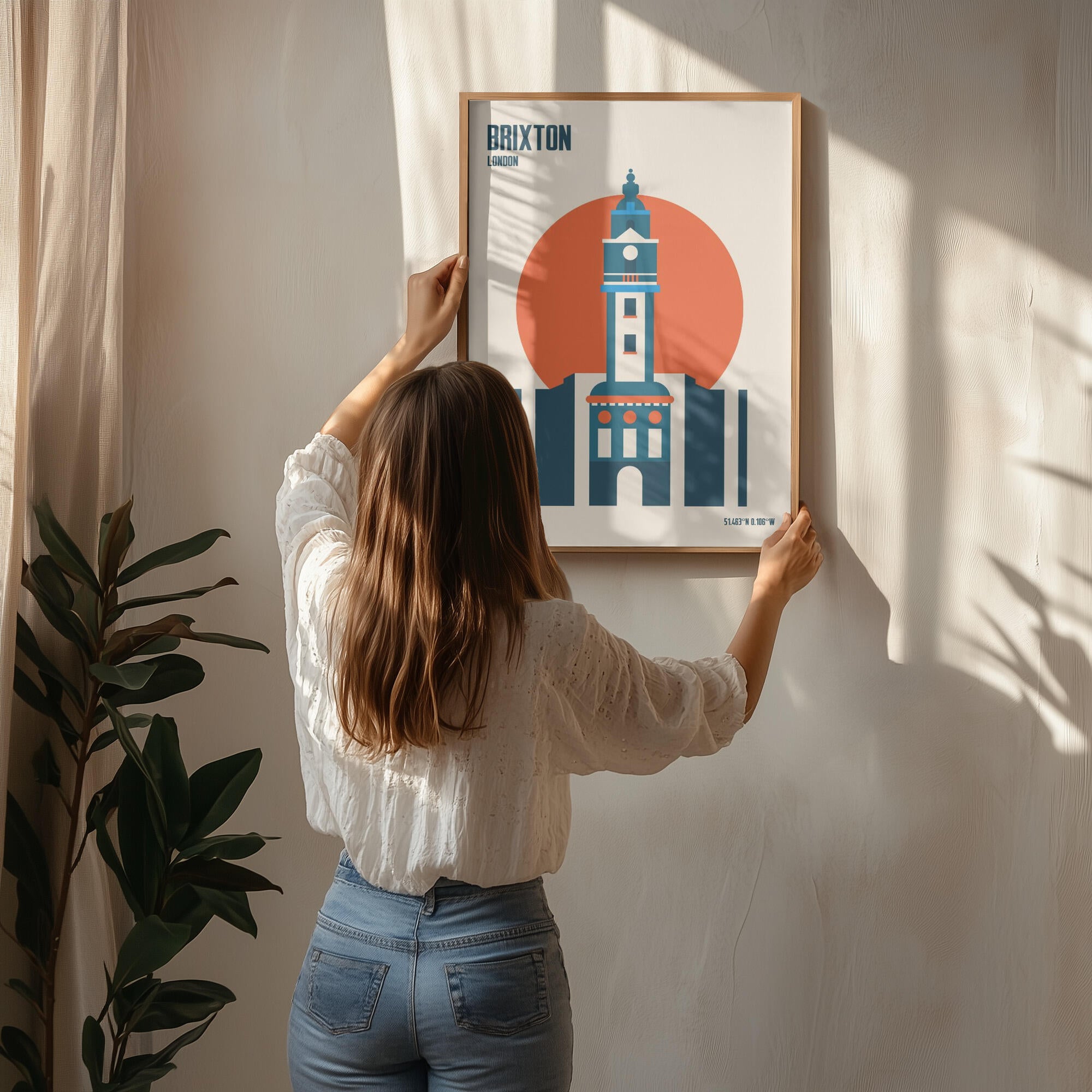 Brixton Tower Retro Travel Print