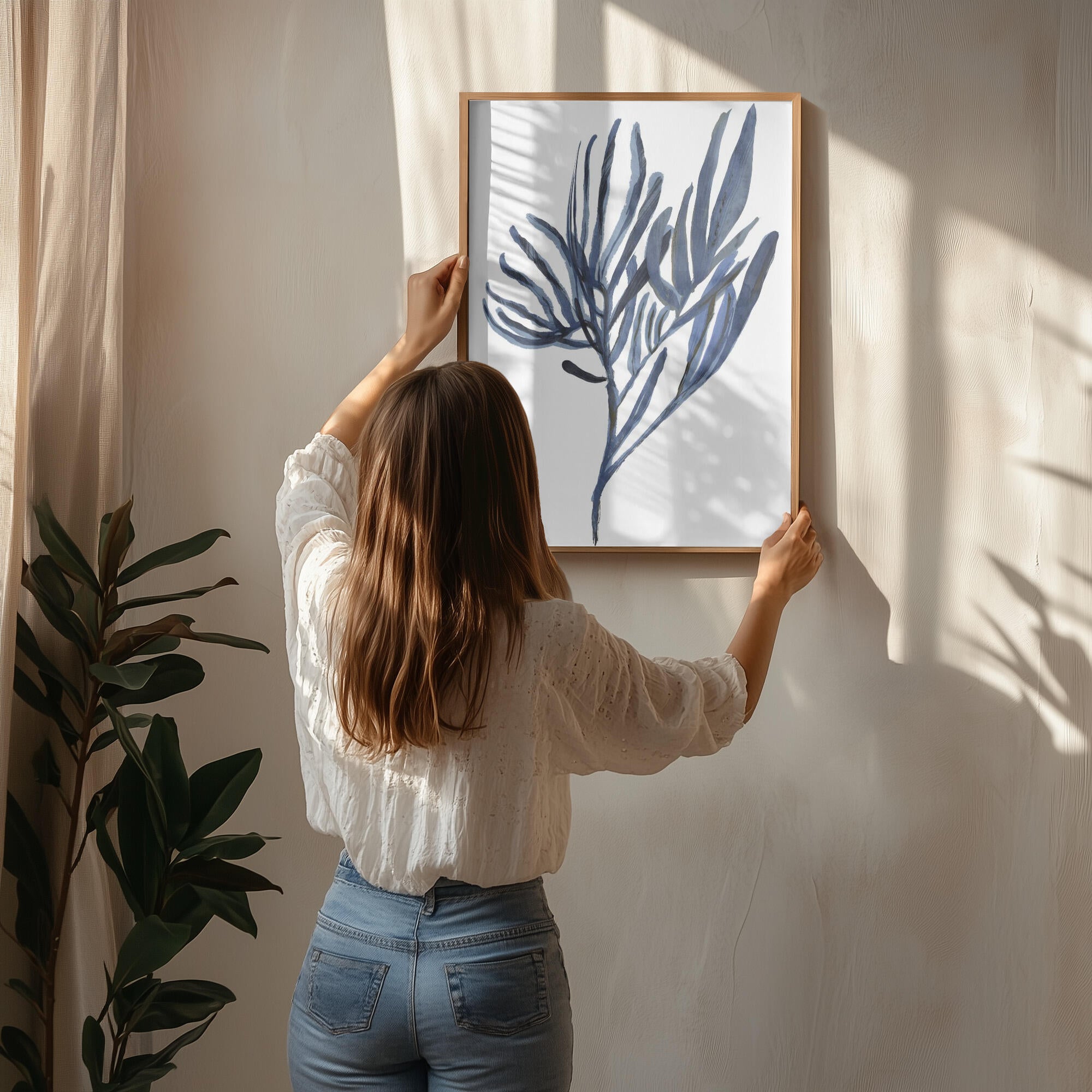 Blue Aquatic Plant Poster 2