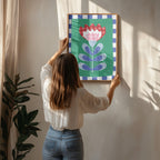 Floral Design with Bold Geometric Shapes