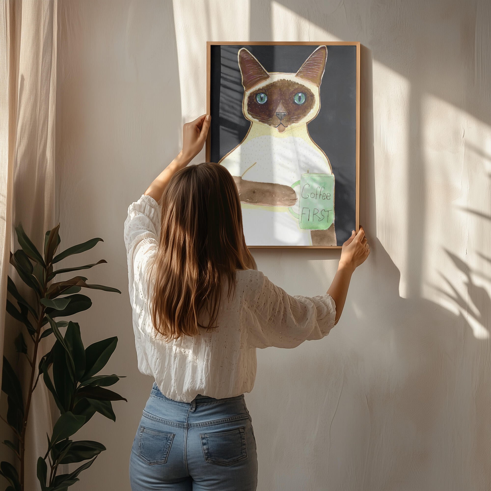 coffee cat 2 Siamese