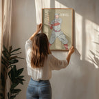 Vintage Drawing of a Baseball Player Holding a Bat