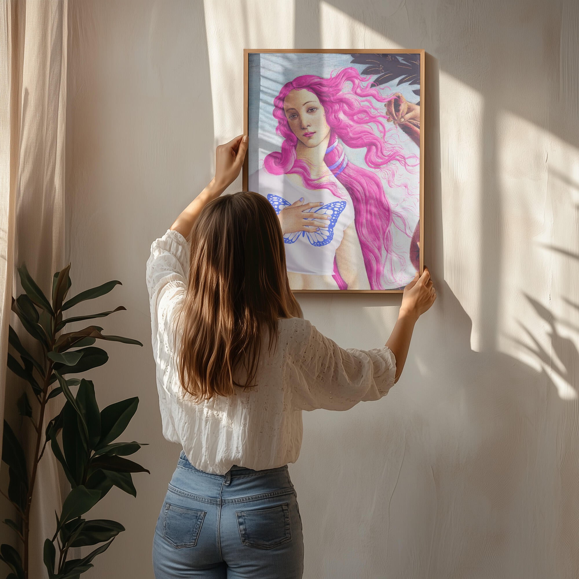 A Figure with Vibrant Pink Hair