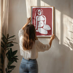 Stylized Nude Figure in a Seated Pose