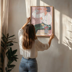Woman in Stripes Shirt and Green Pants