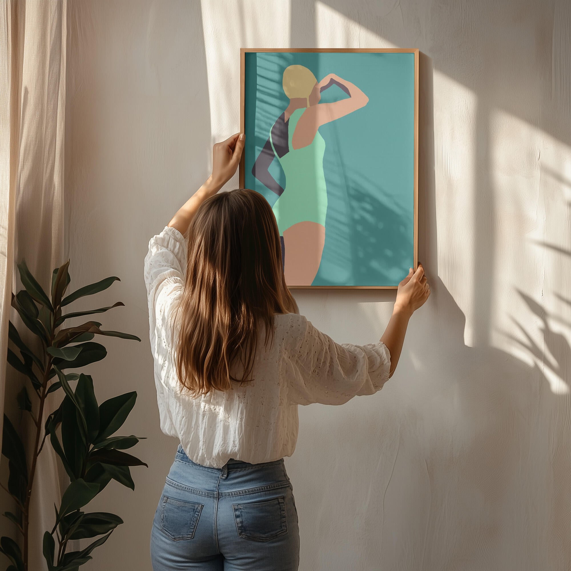 Vintage swimmer poster