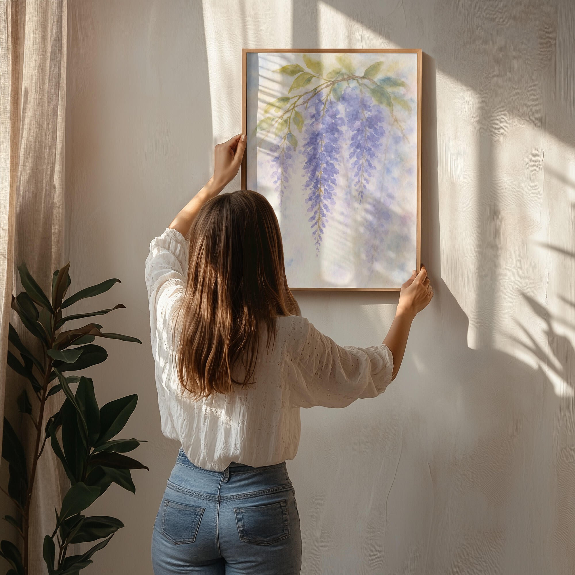 Hanging Wisteria In Soft Pastel Colours