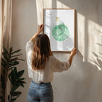 Watercolor Green Gold Abstract